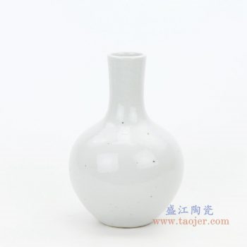 RZPI35 景德镇陶瓷 仿古手绘陶瓷白胎花瓶天球瓶摆件