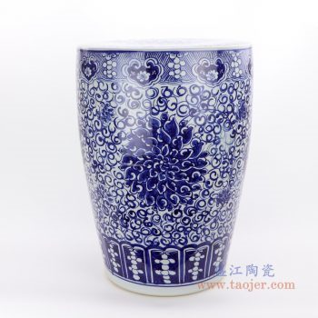 RZQB01_2528 景德镇陶瓷 手绘青花直筒陶瓷盖罐普洱茶饼盖罐家居实用罐米罐