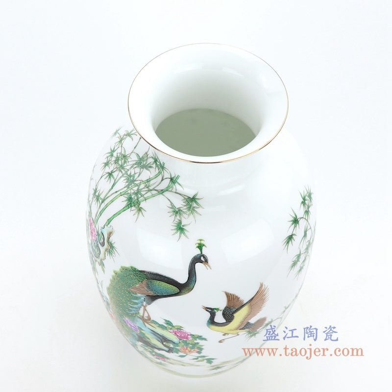 RZQG01 盛江陶瓷 景德镇五彩凤凰粉彩花瓶