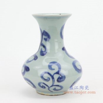 RZQJ02 景德镇陶瓷 青花瓷花瓶 富贵莲 花插中式摆件