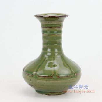 RZQJ06 景德镇陶瓷 手工仿古做旧宋朝出土龙泉开片釉赏瓶单个