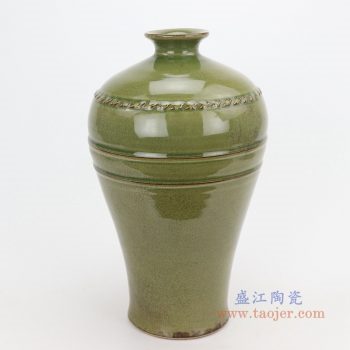 RZQJ09 景德镇陶瓷 仿古做旧宋代龙泉窑梅瓶