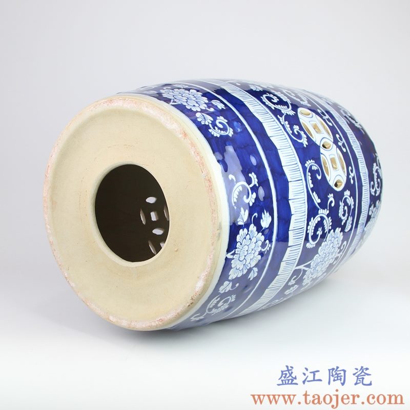 RYLU183 盛江陶瓷 仿古青花陶瓷凳子鼓凳瓷墩