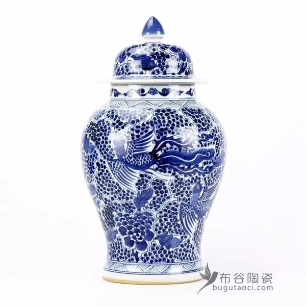 布谷陶瓷|蓝白将军罐