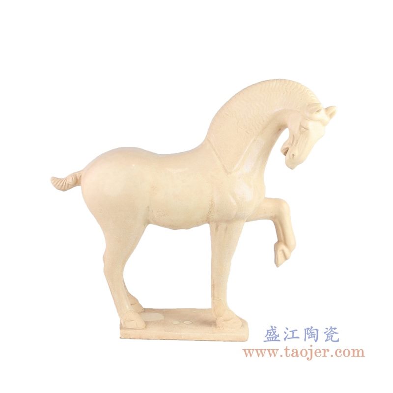 RZLN05 盛江陶瓷 陶瓷白马摆件唐三彩仿古马中式家居饰品