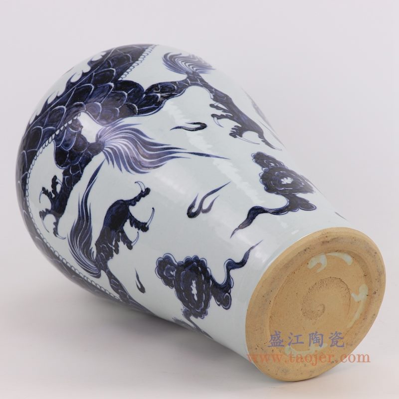 青花飞龙纹梅瓶 手工手绘 古董古玩仿古瓷器收藏