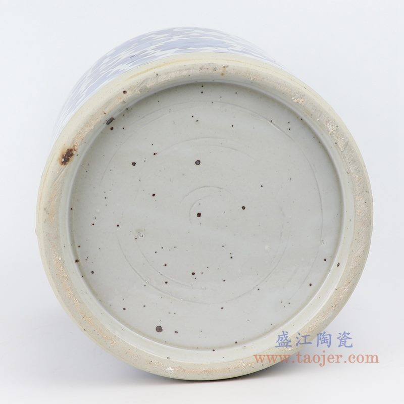 RYKB157-A 仿古 青花缠枝纹笔筒香炉 底部图