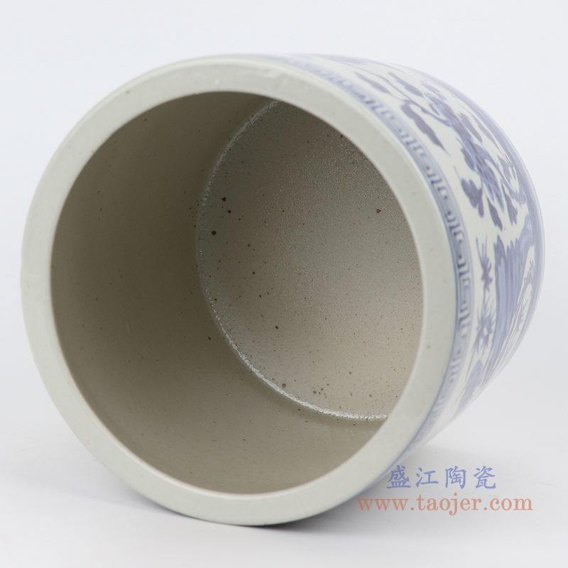 RZFH18-B 手绘青花花鸟纹笔筒 内部图