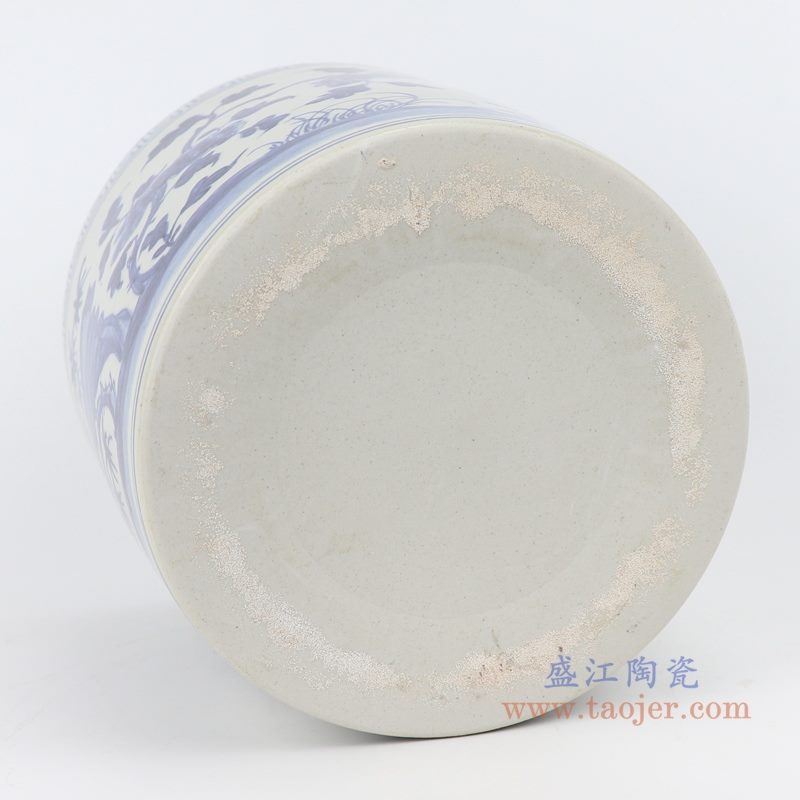 RZFH18-B 手绘青花花鸟纹笔筒 底部图