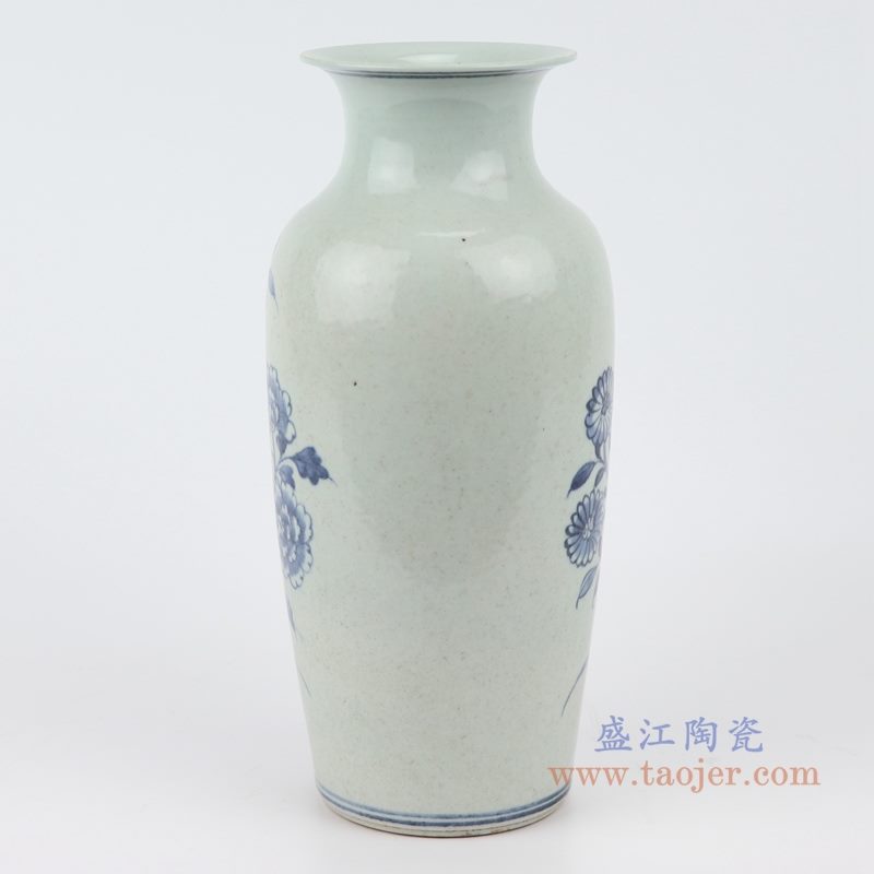 RZJG04 手绘花鸟青花陶瓷花瓶 背面图