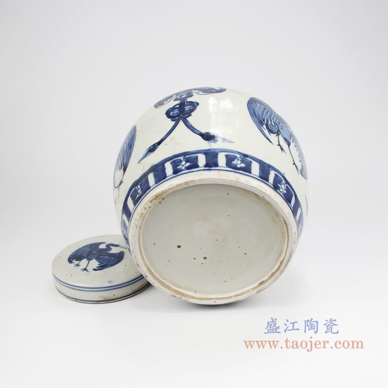RZKT04-X手绘青花凤凰茶叶罐 底部图