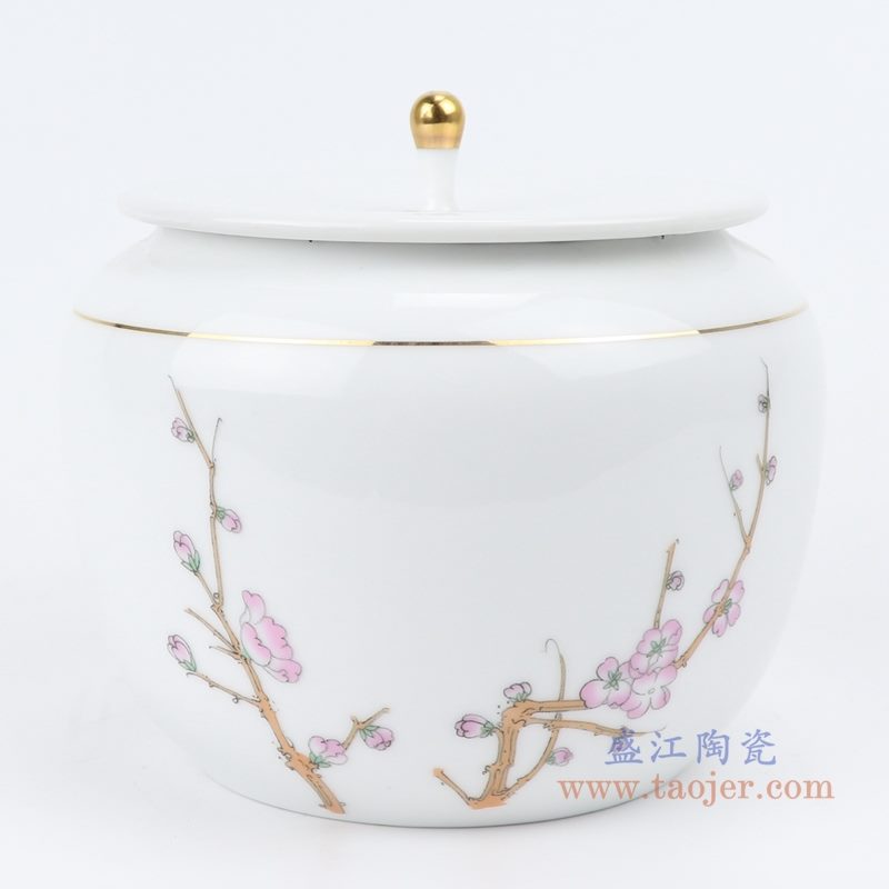 上图:白瓷普洱存茶罐陶瓷半斤装梅兰竹菊带盖茶叶罐梅花 购买请点击图片