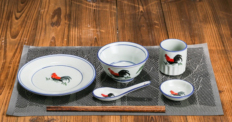 餐具新款青瓷公鸡系列尺寸介绍
