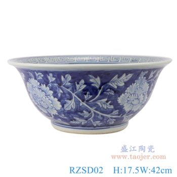 RZSD02 景德镇手绘花纹青花陶瓷碗