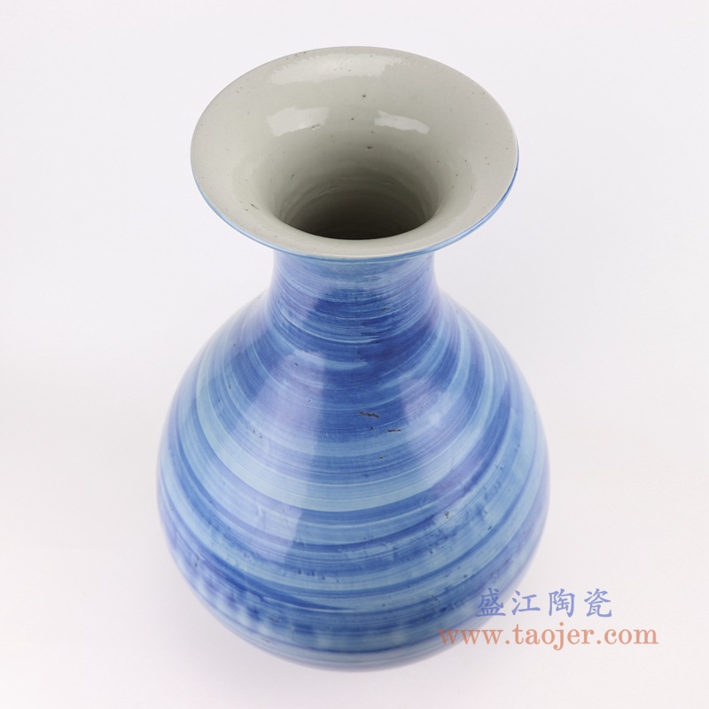 RZPI55  手工蓝纹颜色釉现代陶瓷花瓶