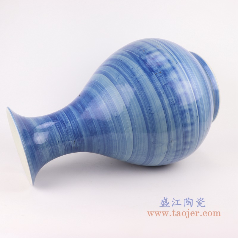 手工蓝纹颜色釉现代陶瓷花瓶