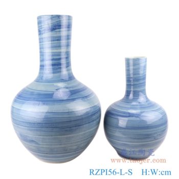 RZPI56-L-S  手工蓝纹颜色釉现代陶瓷花瓶