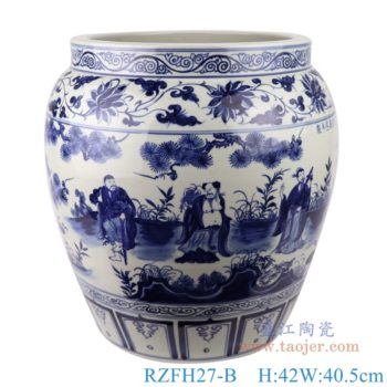 RZFH27-B 青花八仙人物大缸鱼缸