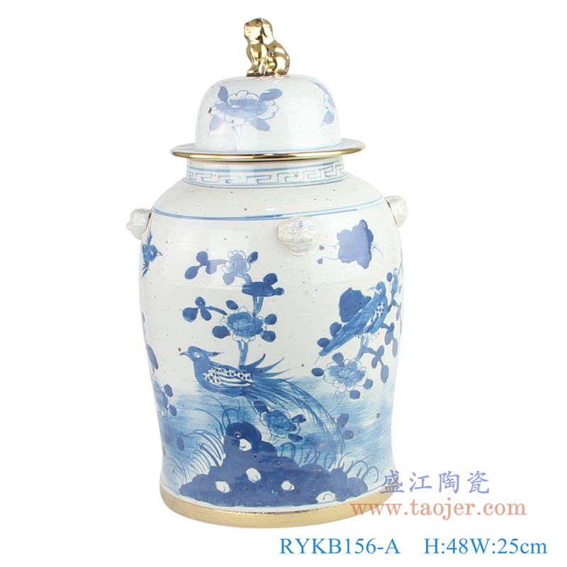 RYKB156-A 荷花将军罐仿古瓷器摆件