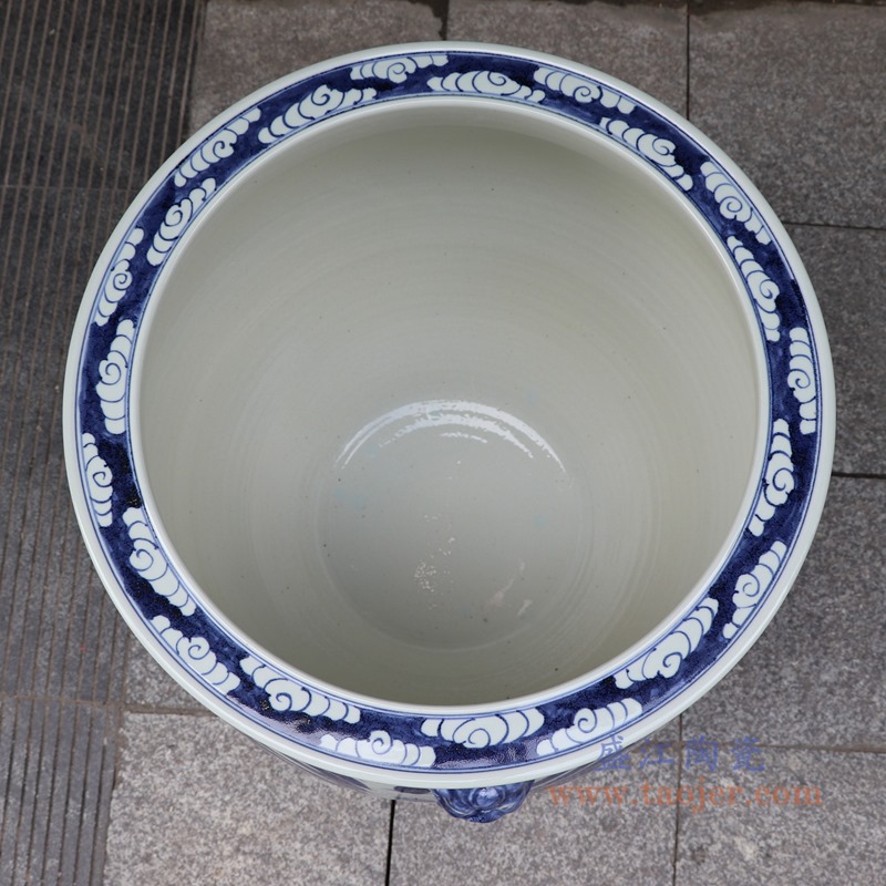 RZSD05-B 青花鱼荷花大缸鱼缸水缸顶部