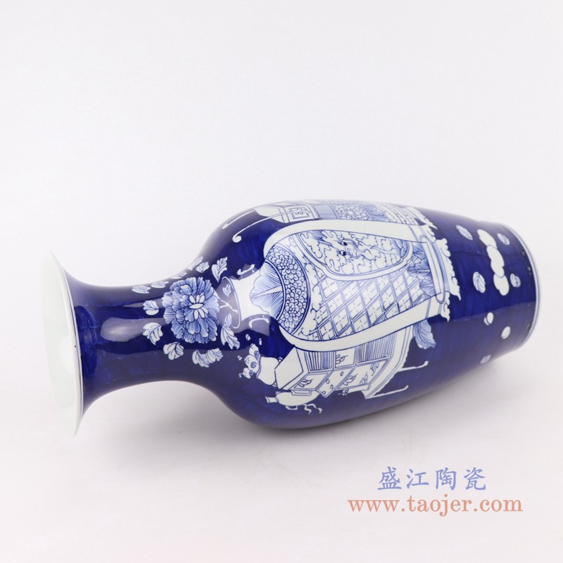 RYWG26 青花冰梅博古纹鱼尾瓶侧面