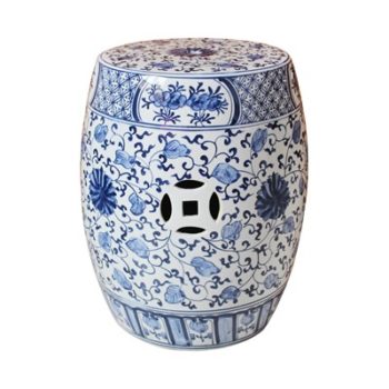 RYNQ250-B 青花连理枝陶瓷瓷凳摆件