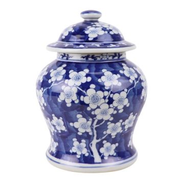 RZSI01 青花蓝地冰梅纹将军罐