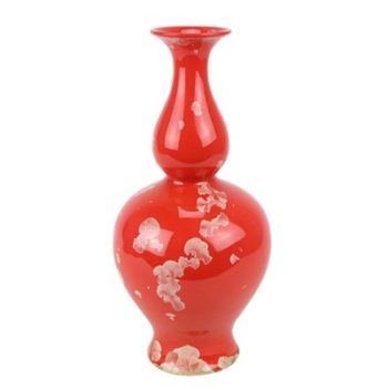 RZCU16   结晶釉红底红色异形葫芦瓶