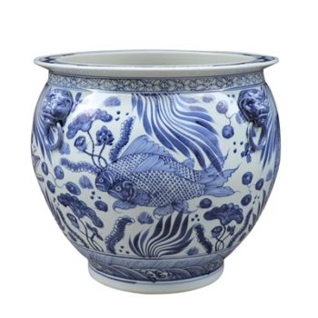 RZSD05-B 青花鱼荷花大缸鱼缸水缸