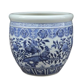 RZSD06-A 青花花鸟大缸鱼缸水缸