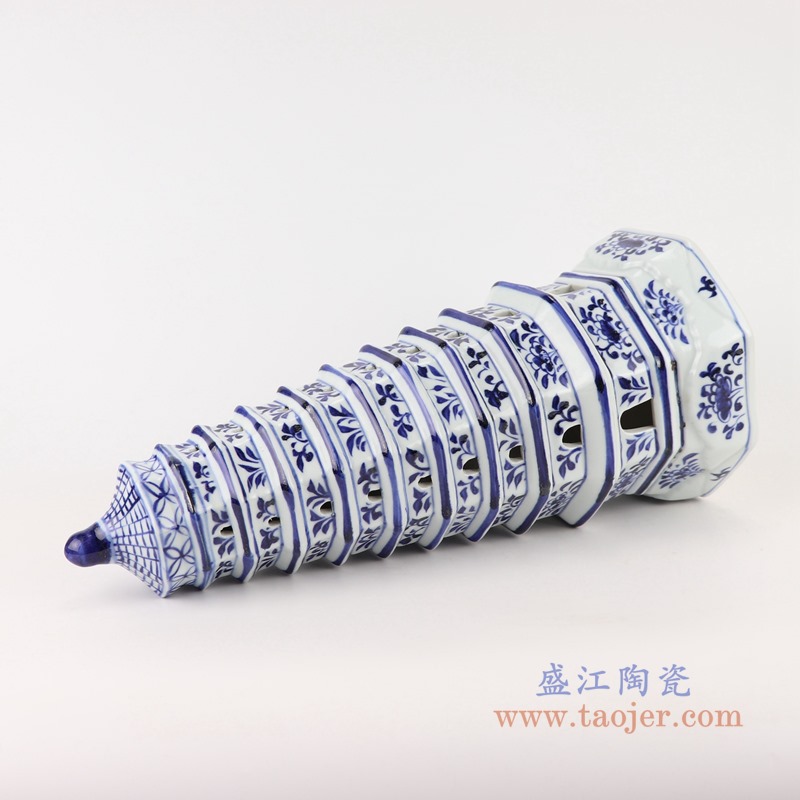 RZKR10-C青花多层宝塔文昌塔侧面