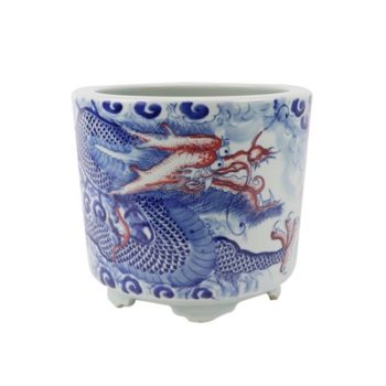 RZNX06青花龙纹瓷器香炉寺庙大殿摆件香炉