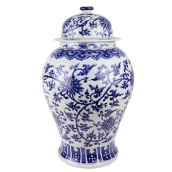 RZOY32青花缠枝莲将军罐