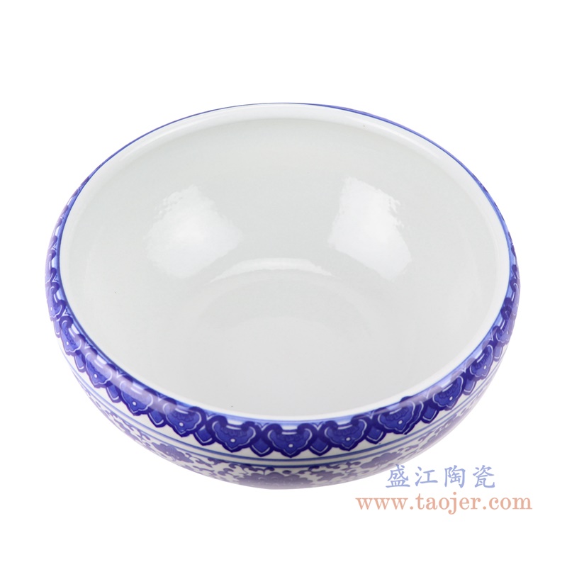 RZSU01-A 鱼缸大号青花养金鱼缸睡莲荷花顶部