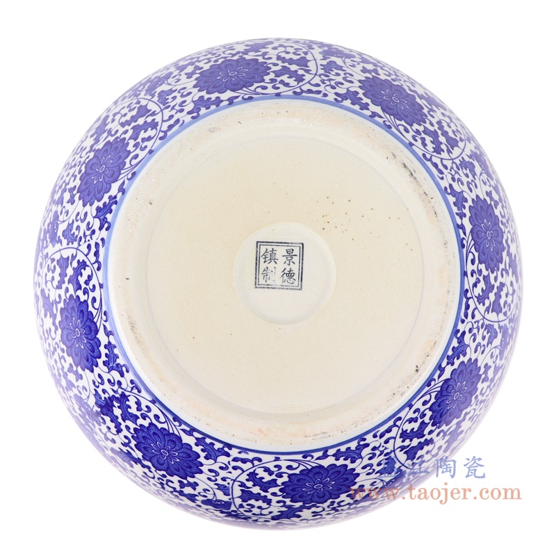 RZSU01-A 鱼缸大号青花养金鱼缸睡莲荷花底部