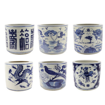 RZGC09-A 青花福禄寿字笔筒