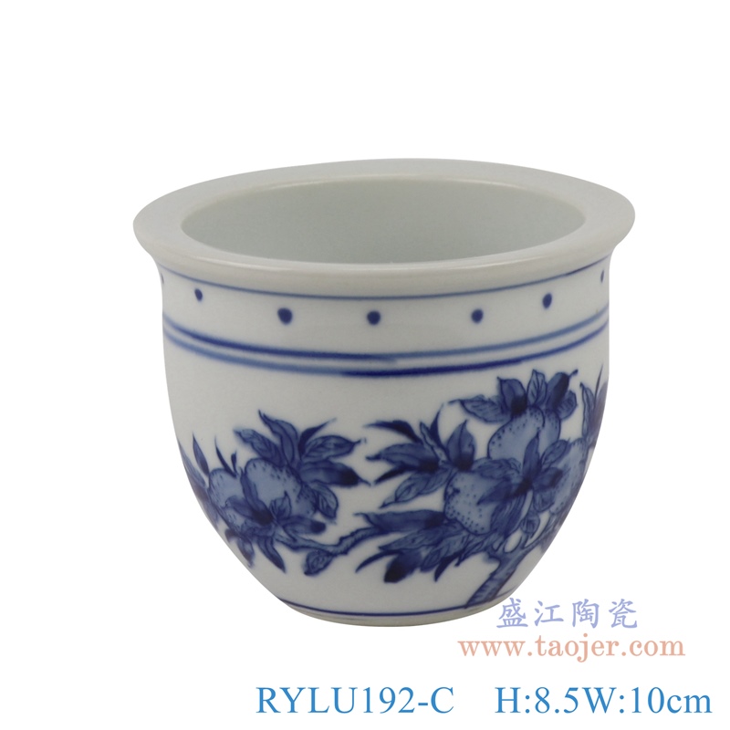 RYLU192-C青花仙桃小花盆盆栽