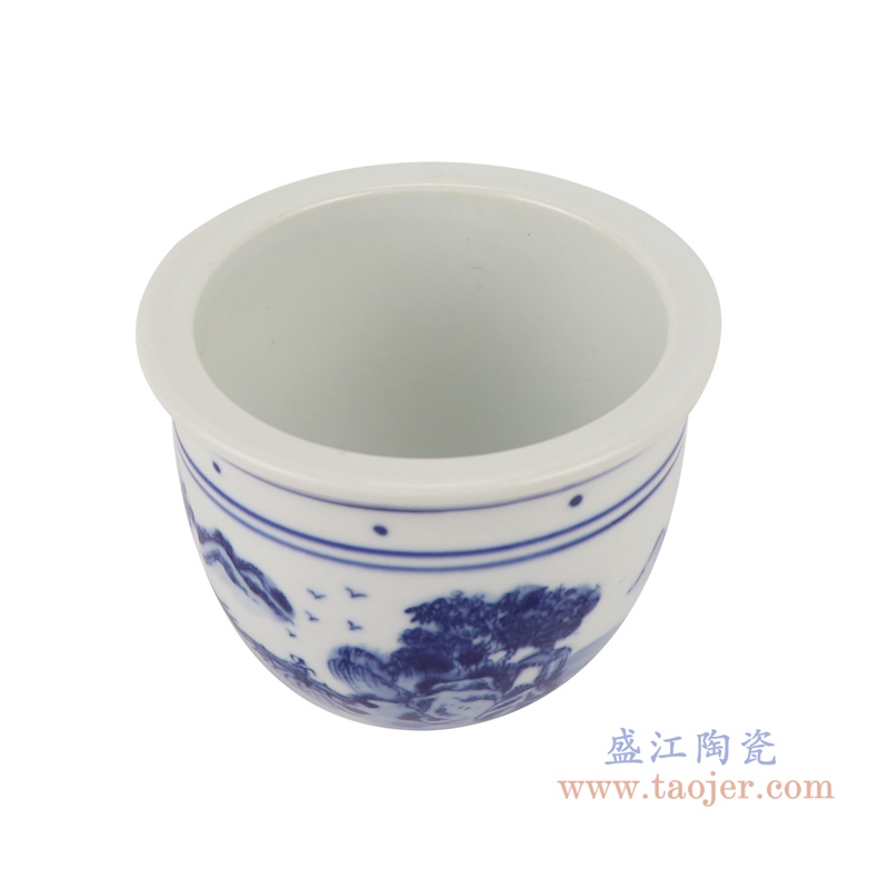 RYLU192-A青花山水小花顶部盆盆栽顶部
