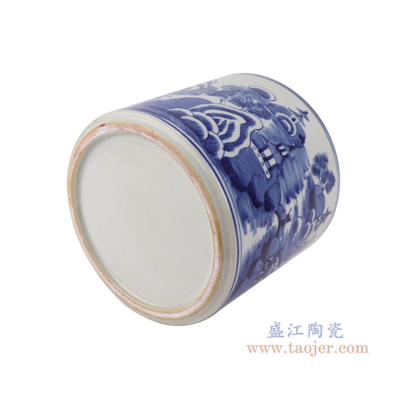 RYLU197青花山水大笔筒底部