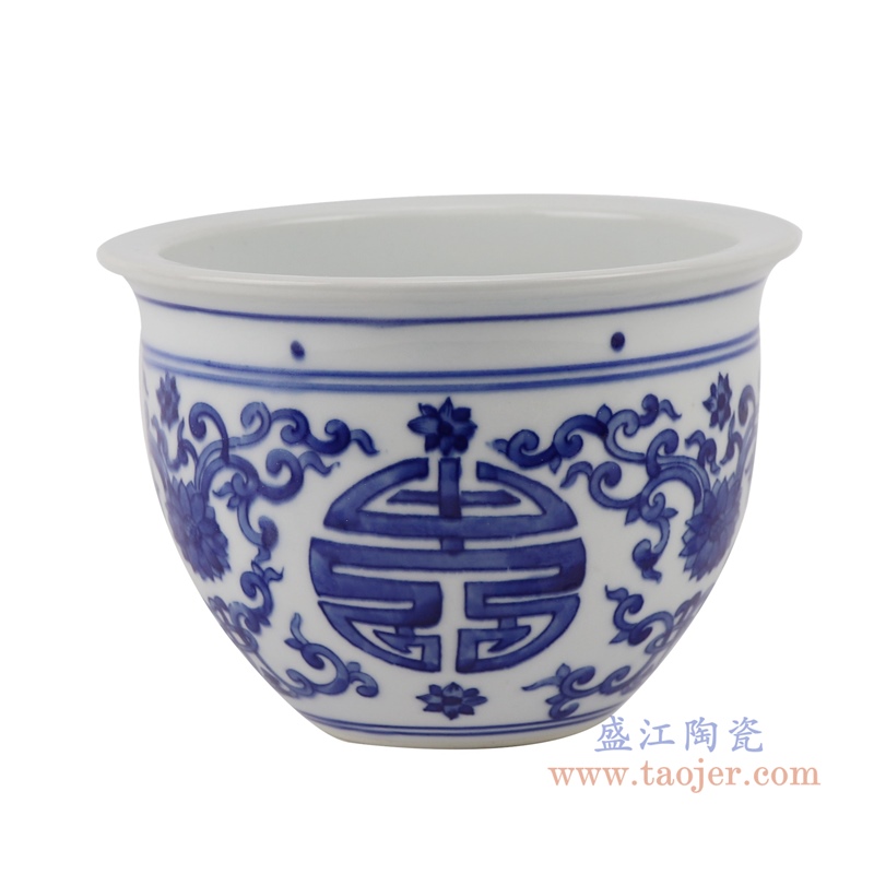 RYLU199-F青花福禄寿花盆正面