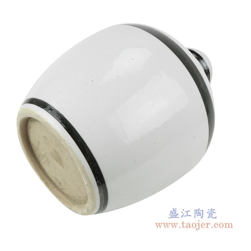 上图:RZPI65白色黑线圈纹花瓶