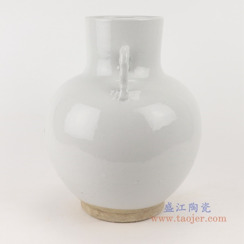 上图:RZPI66白色双耳福桶花瓶罐子