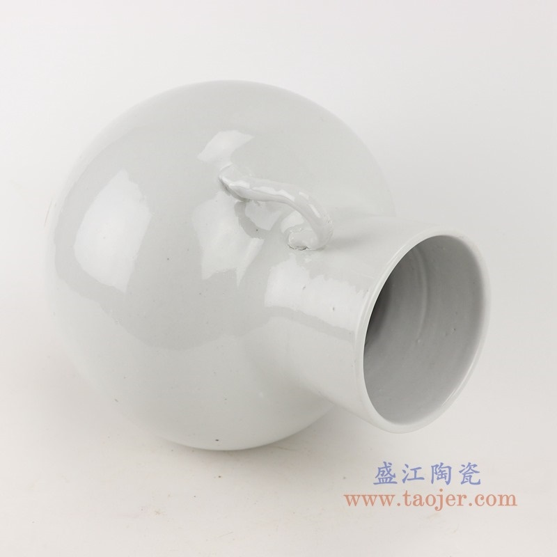 上图:RZPI66白色双耳福桶花瓶罐子