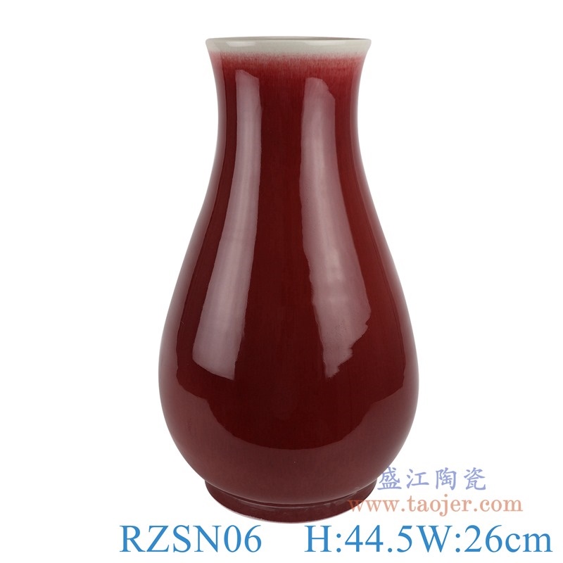 上图:RZSN06郎紅釉窑变福桶瓶
