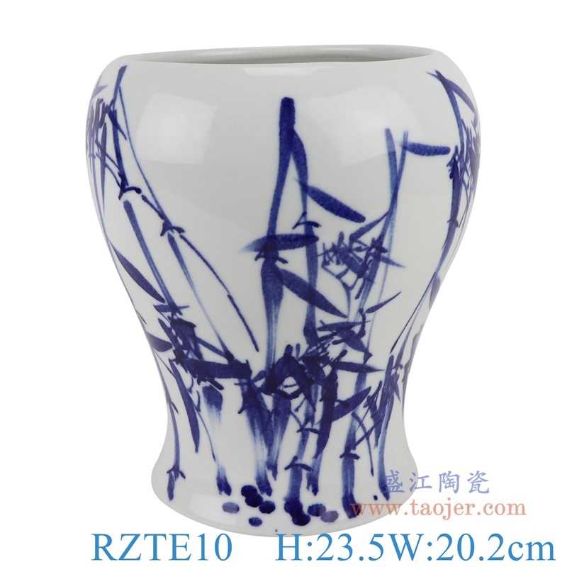 上图:RZTE10手绘青花写意竹子纹异形花瓶