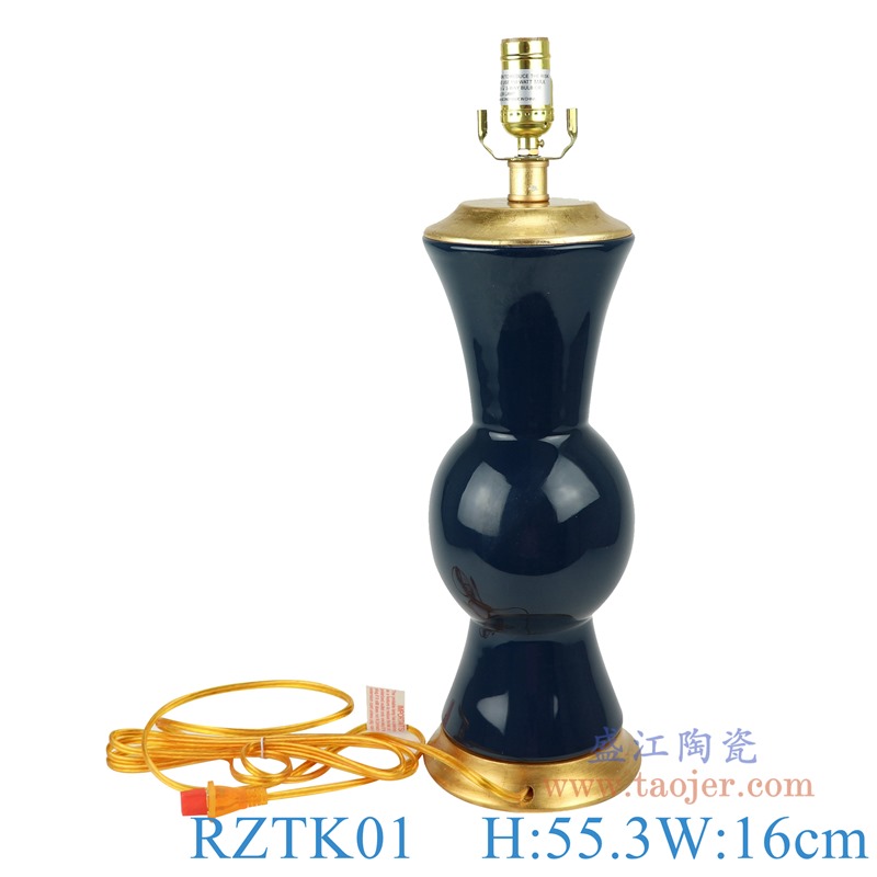 上图:RZTK01颜色釉蓝色花菇台灯灯具