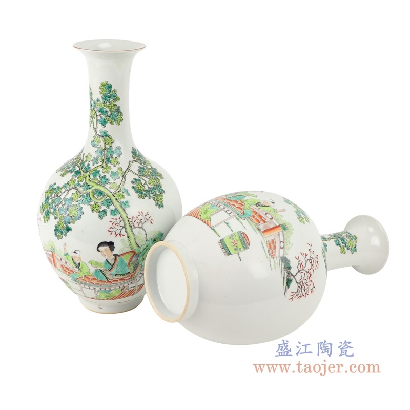 上图;RZSY08仿古粉彩人物花瓶一对
