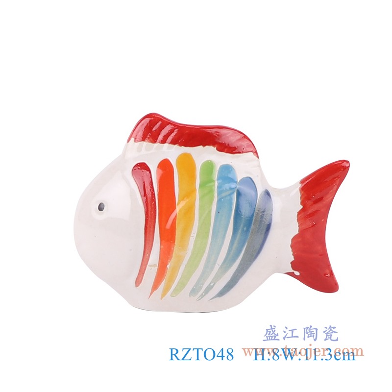 雕塑七彩鱼;产品编号：RZTO48       产品尺寸(单位cm):  高：8直径：11.3口径：底径：重量：0.01KG