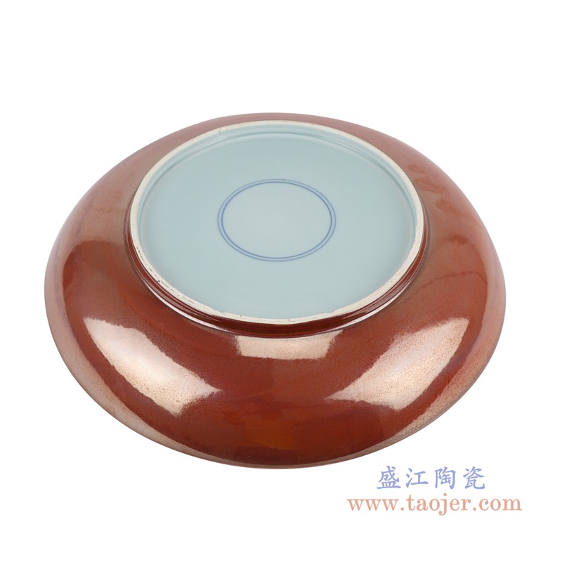 青花缠枝串花狮子纹圆盘赏盘;产品编号：RZOE10       产品尺寸(单位cm):  高：6.5直径：39.4口径：底径：23.3重量：2.65KG