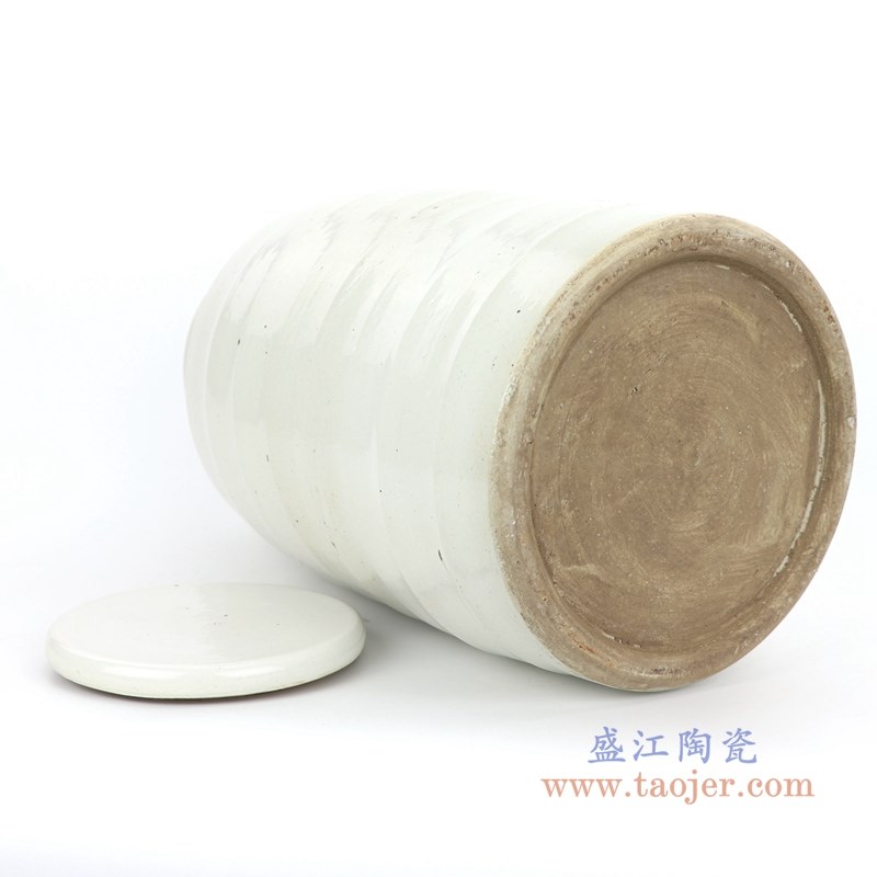 仿古纯白色竹节直筒平盖罐茶叶罐小号;产品编号：RZPI06-A 产品尺寸(单位cm): 高：28直径：18.5口径：底径：16.5重量：3.65KG
